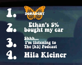 H3 Podcast Decals - FREE SHIPPING - decorative decal for car, laptops, water bottles, tumblers, windows, etc.