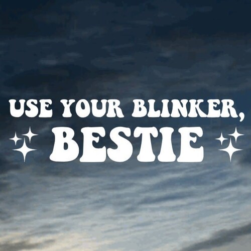 Use Your Blinker, Bestie Vinyl Decal - FREE SHIPPING - decorative decal for car or bumper