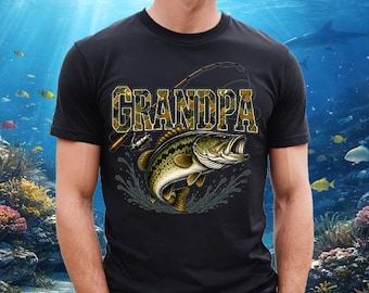 Camiseta de pesca "Reel Cool Grandpa", camiseta para abuelo amante de la pesca, regalo de pesca para abuelo, camiseta "Reel Cool Grandpa", camiseta para papá, regalos de pesca