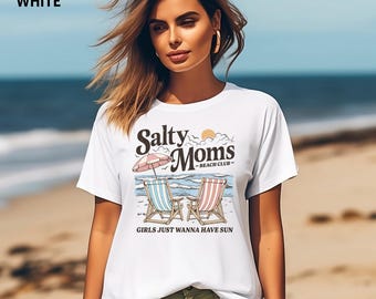 Salty Moms Beach Club Shirt: Summer Graphic Tee