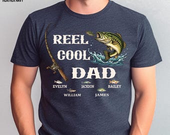 Personalized Shirt, Reel Cool Dad Fishing Shirt, Fishing Lover Dad Shirt, Fishing Gift for Grandpa, Reel Cool Papa Shirt, Grandpa Shirt