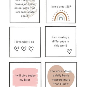 Affirmations pour les orthophonistes | Affirmations imprimables | Affirmations de téléchargement numérique | Affirmations positives | Décor de salle de discours