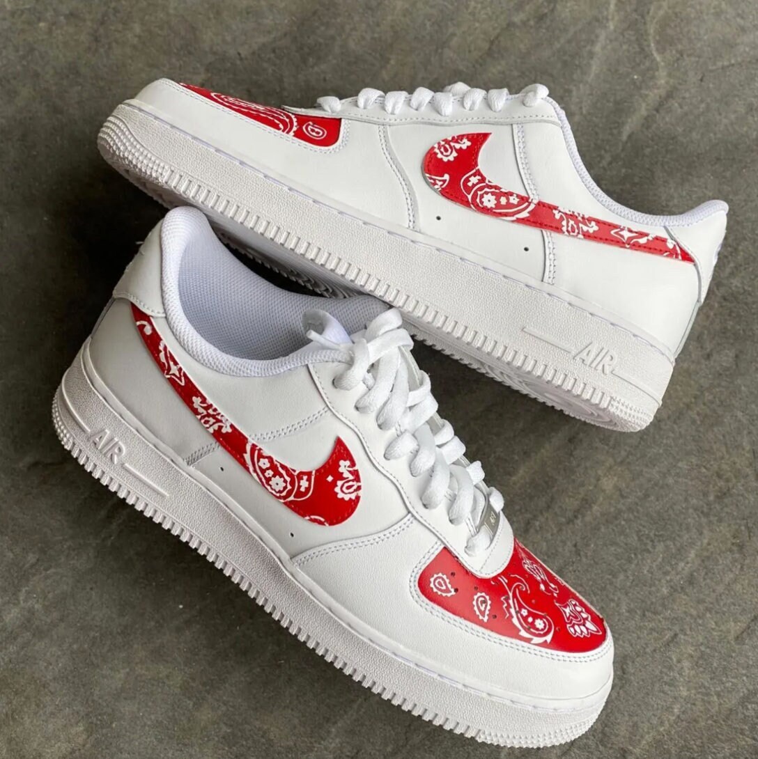 Red Bandana Custom Air Force 1 - Etsy 