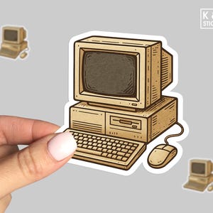 Vintage 486 PC Computer Sticker – Retro Tech Laptop Decal