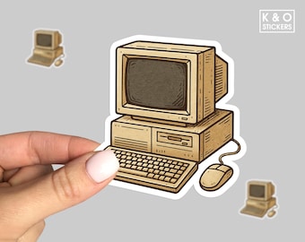 Vintage 486 PC Computer Sticker – Retro Tech Laptop Decal