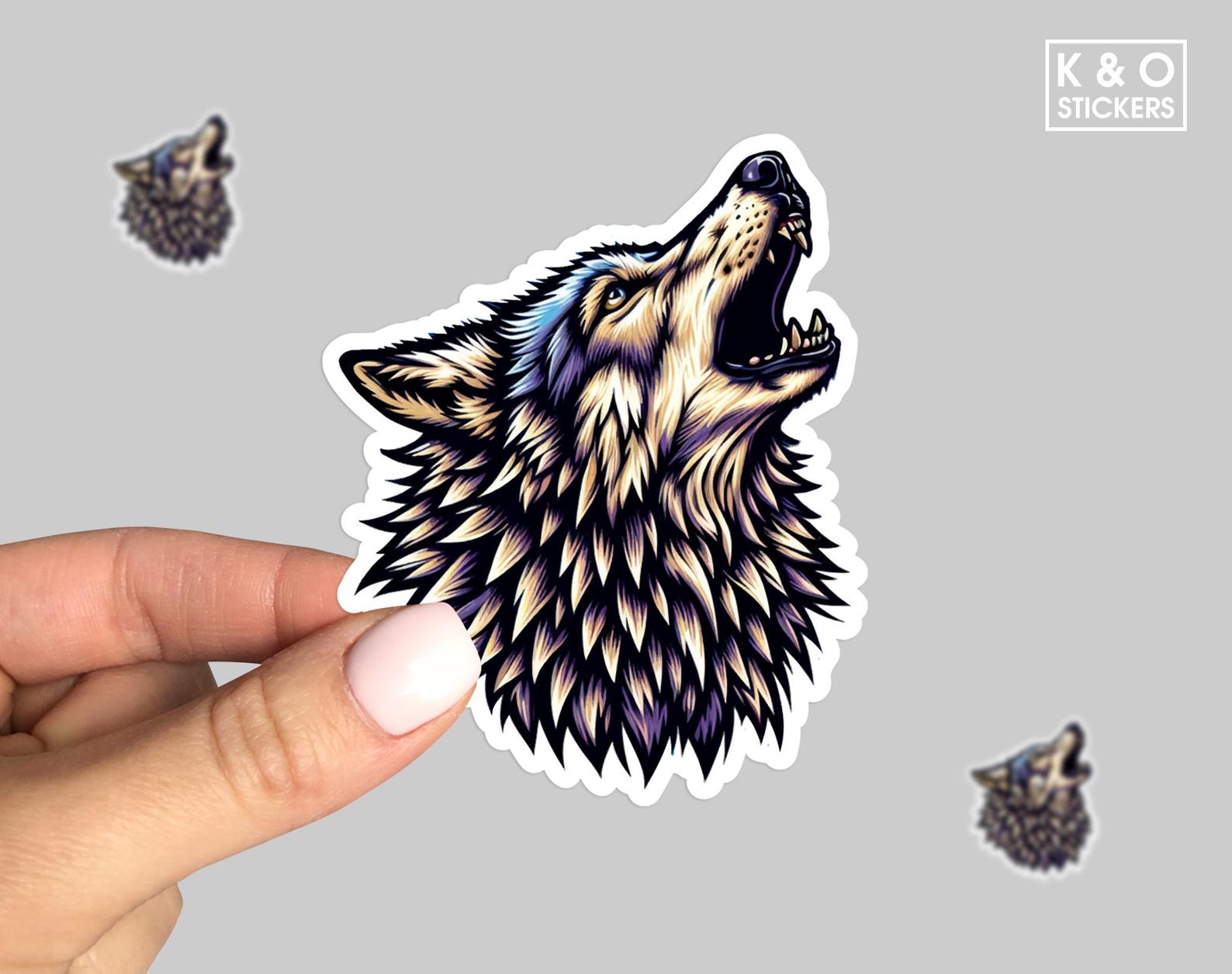 Wolf Mini Sticker Wolf Sticker - Majestic Animal Vinyl Decal for Laptops, Water Bottles ...