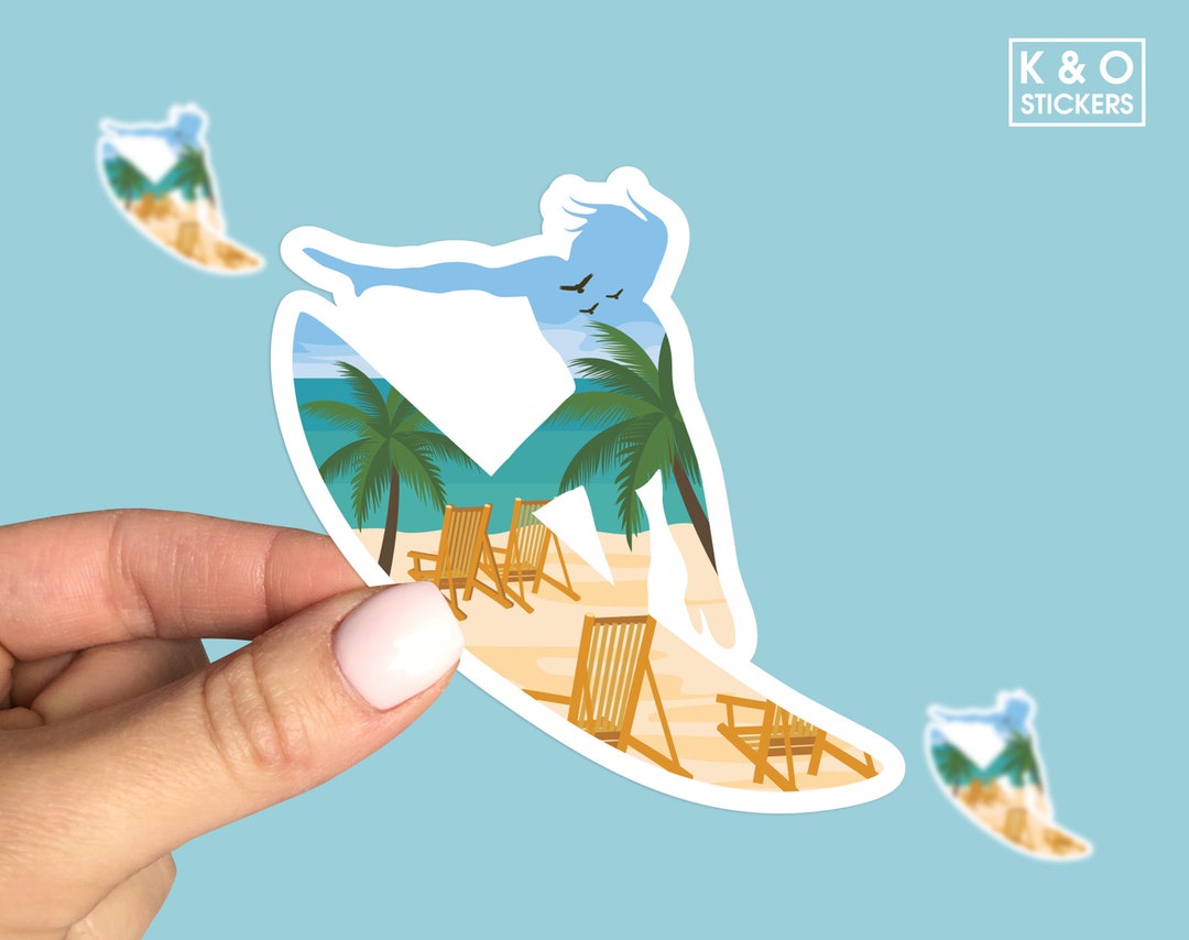 Gril Strand Sticker Surfer Girl Sticker, Adventure Sticker, Ocean, Beach, Surfing, Explore ...