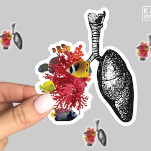 Human lungs sticker, Anatomy Sticker, Ocean lungs Sticker