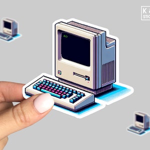 Vintage computer sticker, Retro computer sticker, 8bit sticker