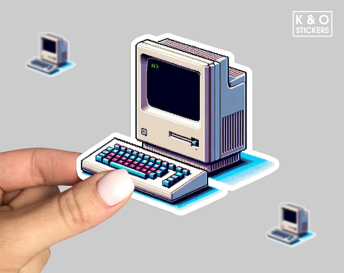 Vintage Computer Sticker, Retro Computer Sticker, 8bit Sticker - Etsy