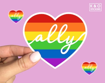 Ally equality heart sticker, LGBT sticker, gay live matters, LGBT heart sticker, Laptop sticker