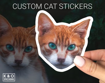 Custom Cat Stickers, Custom Pet Sticker, Sticker Of My Cat, Personalized Cat Sticker, Custom Sticker