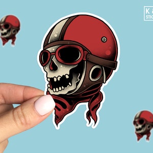 Pilot skull sticker, skull sticker, skull decal, Water bottle sticker, Bumper and Laptop sticker