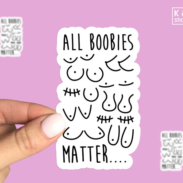 All boobies matter, Boobies Sticker, Feminism, Women power, Girl Power, Feminist Art, Laptop sticker