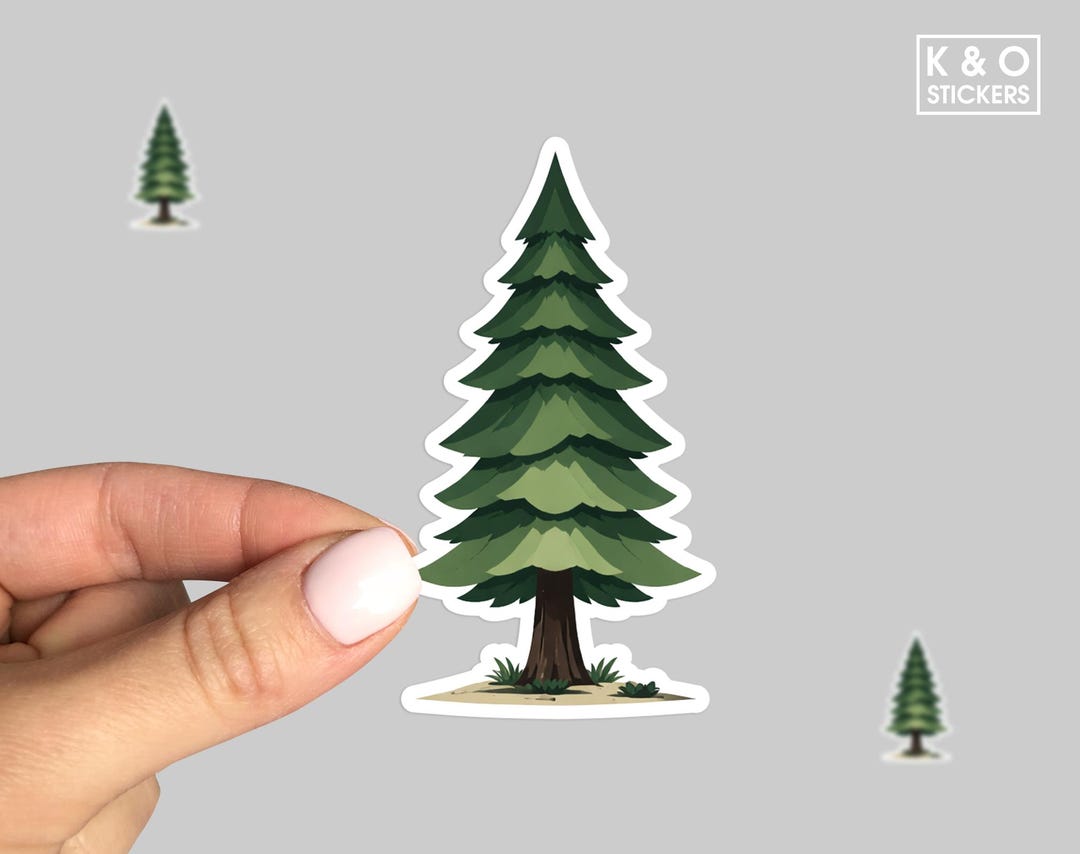 Pine Tree Sticker Minimal Forest Tree Decal Evergreen Nature Sticker ...