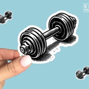 Dumbbell CrossFit Sticker - Fitness Gym Decal for Laptops, Water Bottles & More