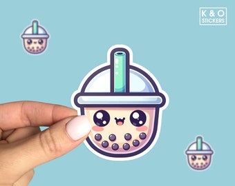 Kawaii Boba Drink Sticker - Cute Bubble Tea Vinyl Decal