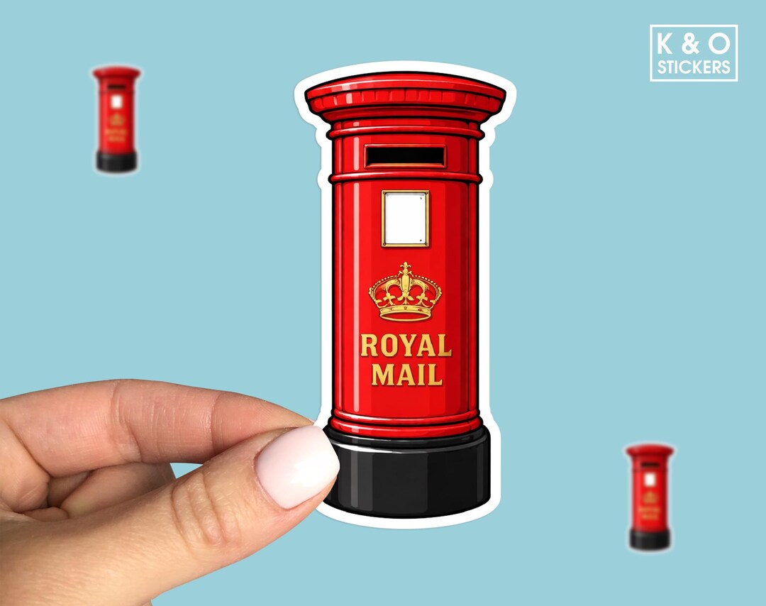 Vintage Red Post Box Sticker, British Style Mailbox Decal, Classic ...