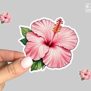 Hibiscus Sticker | Tropical Flower Decal | Vibrant Floral Vinyl Sticker for Laptops, Water Bottles, and Journals