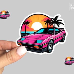 Retro 80s Synthwave Car Sticker Neon Aesthetic Decal Vaporwave 80s Vibes Sticker