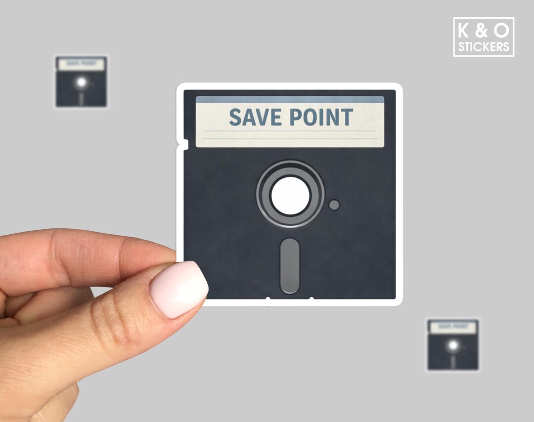 Save Point Floppy Disk Sticker, Retro Gaming Sticker, Vintage Computer ...