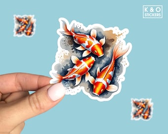 Koi Fish Sticker – Japanese Art Vinyl Decal for Laptops & More