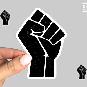 Black lives matter fist sticker, BLM, Raised Fist sticker, Black Fist Sticker, Resit Fist Sticker, Black Power Sticker, Laptop sticker