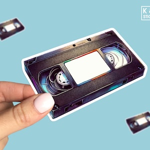 Retro VHS Tape Sticker – 90s Nostalgia Vinyl Decal