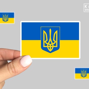 Ukraine Flag sticker, I stand with Ukraine sticker, Support Ukraine, Free Ukraine
