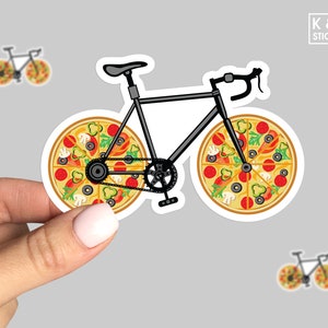 Pizza Bike sticker, food sticker, bike sticker, bicycle sticker, Laptop sticker