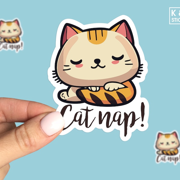 Cat nap sticker, nap sticker, i need a nap, Laptop sticker