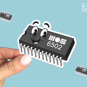 MOS 6502 Chip Sticker – Retro Microprocessor Tech Geek Vinyl Decal