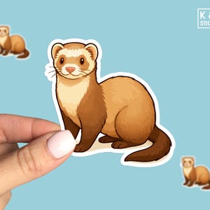 Ferret Sticker – Cute Pet Ferret Vinyl Decal for Laptop, Water Bottle, or Journal