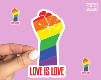 Love is Love, LGBTQ+ Pride, BLM, Resist, Gay Pride Sticker, Laptop sticker