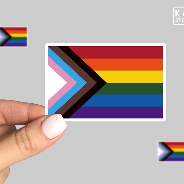 PRIDE Progress sticker, Transgender Flag sticker, Waterproof sticker, LGBTQ+ sticker