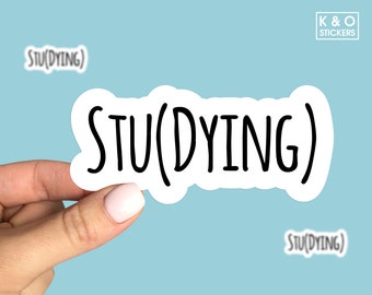 college assignment organizer Stu(Dying) Vinyl Sticker, Funny Student Stickers, College Student Gift, Cute Stickers, Student Planner Sticker, Laptop Decal