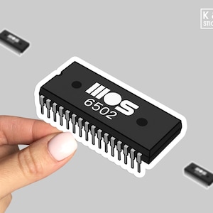 MOS 6502 Chip Sticker – Retro Microprocessor Decal for Vintage Tech Lovers