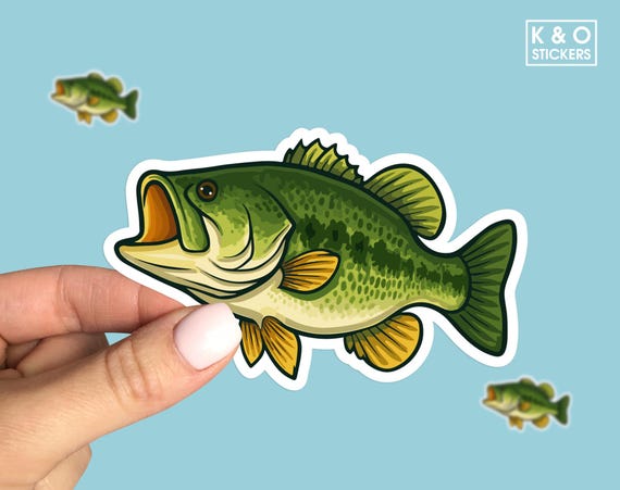 Bass Fish Sticker – Largemouth Fishing Decal for Tackle Box, Laptop, or Cooler