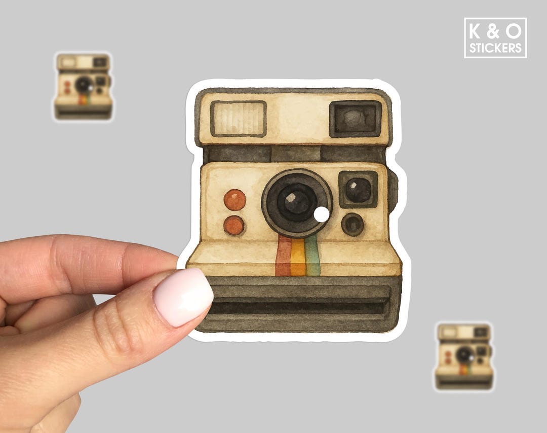 Retro Camera Sticker – Vintage Instant Photo Style Vinyl Decal for ...