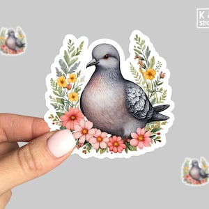 Floral Pigeon Sticker