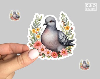 Floral Pigeon Sticker