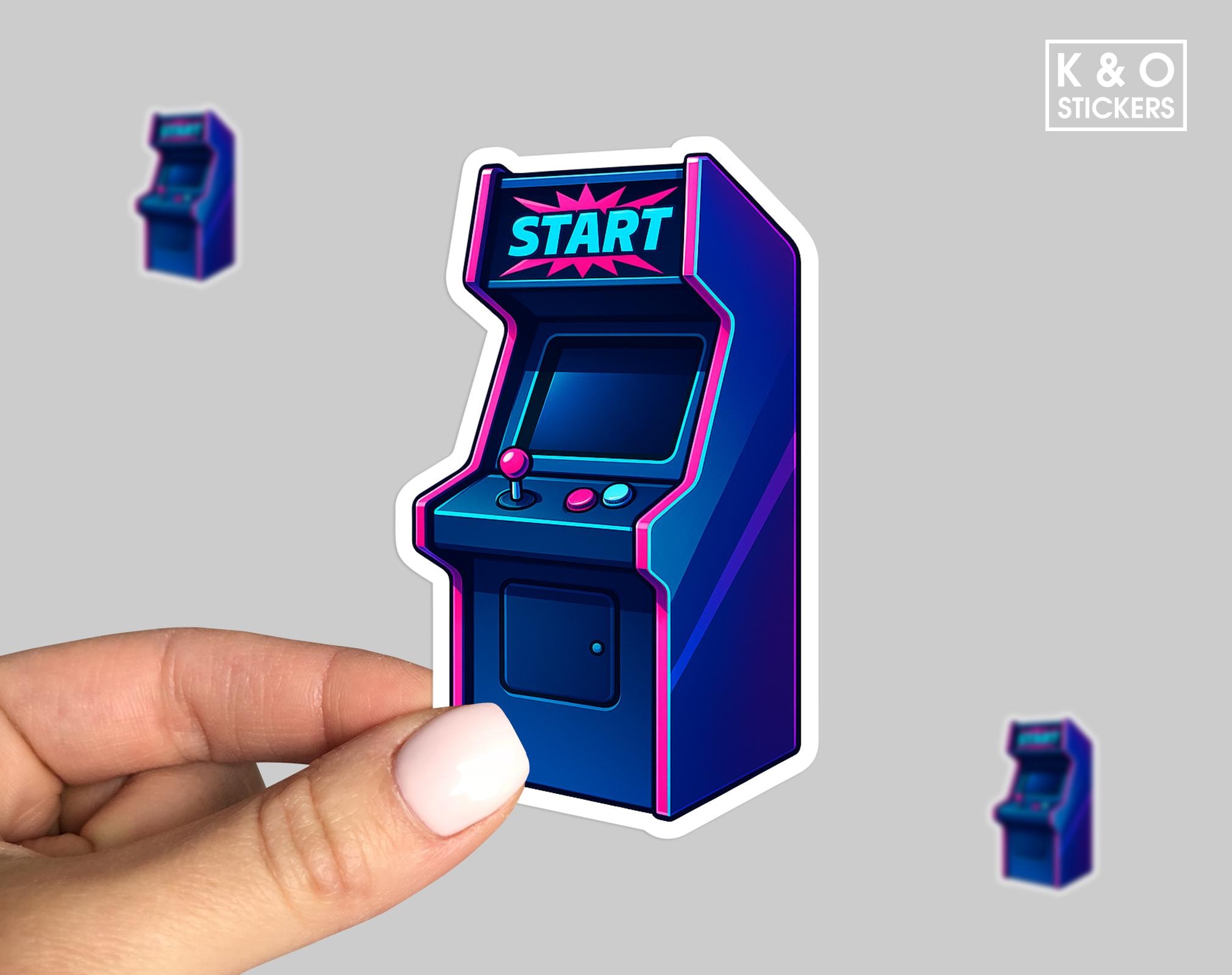 Retro Arcade Cabinet Sticker – 80s Video Game Vinyl Decal With “START ...