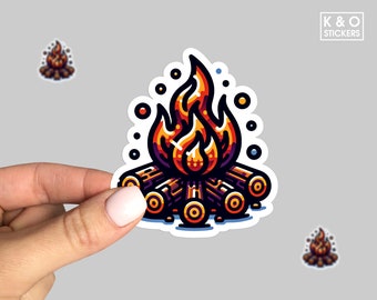 Campfire Sticker - Outdoor Adventure Decal for Camping and Hiking Gear