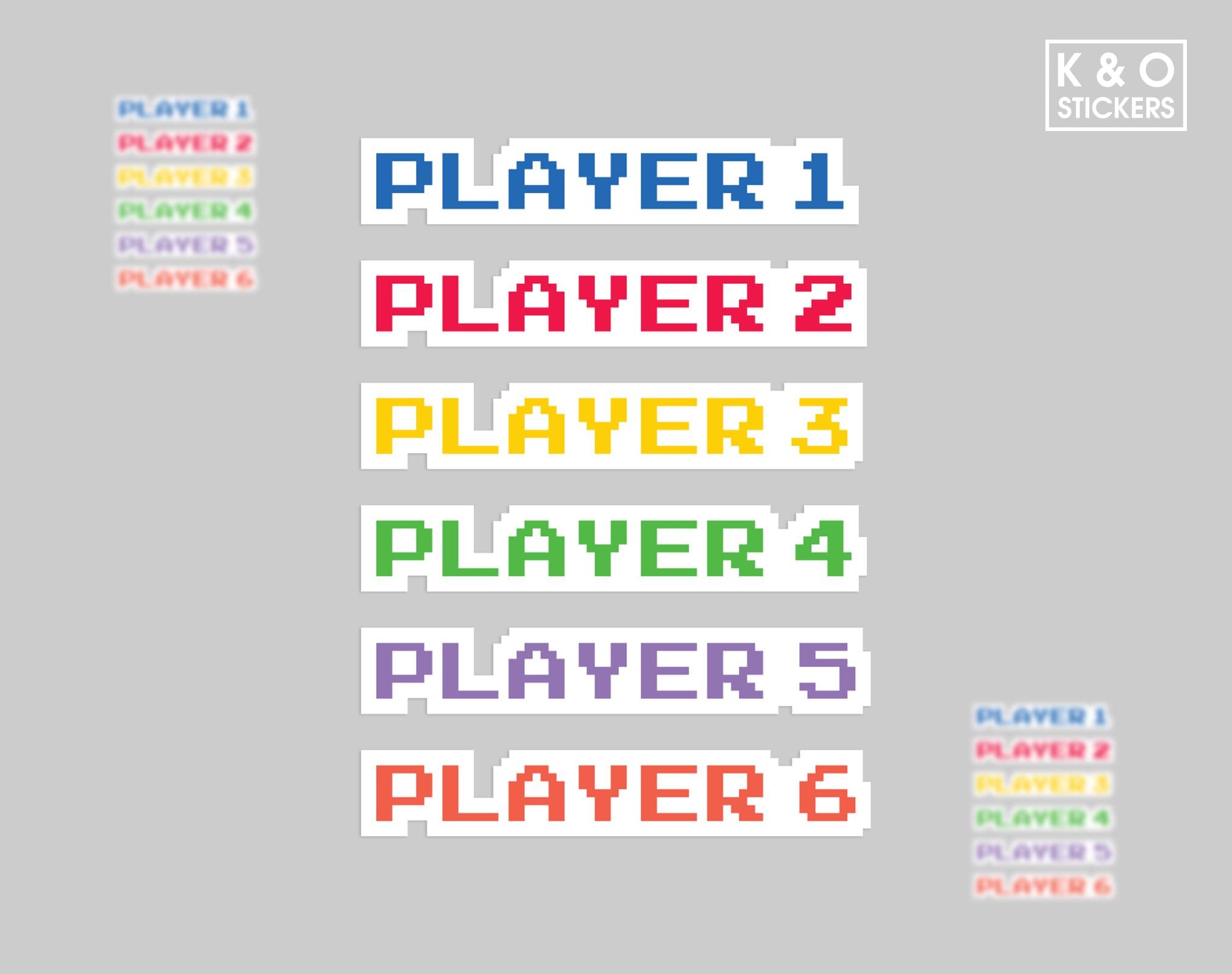 Player 1 Sticker, Retro Game Sticker, 8bit Sticker, Set of 6 Stickers ...