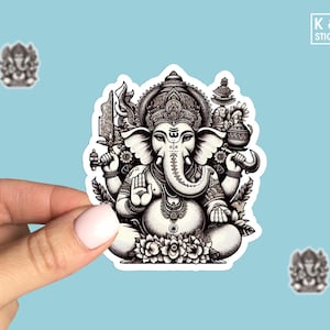 Lord Ganesha Sticker - Sacred Hindu Elephant God, Spiritual Decor, Hinduism Gift
