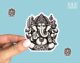 Lord Ganesha Sticker - Sacred Hindu Elephant God, Spiritual Decor, Hinduism Gift
