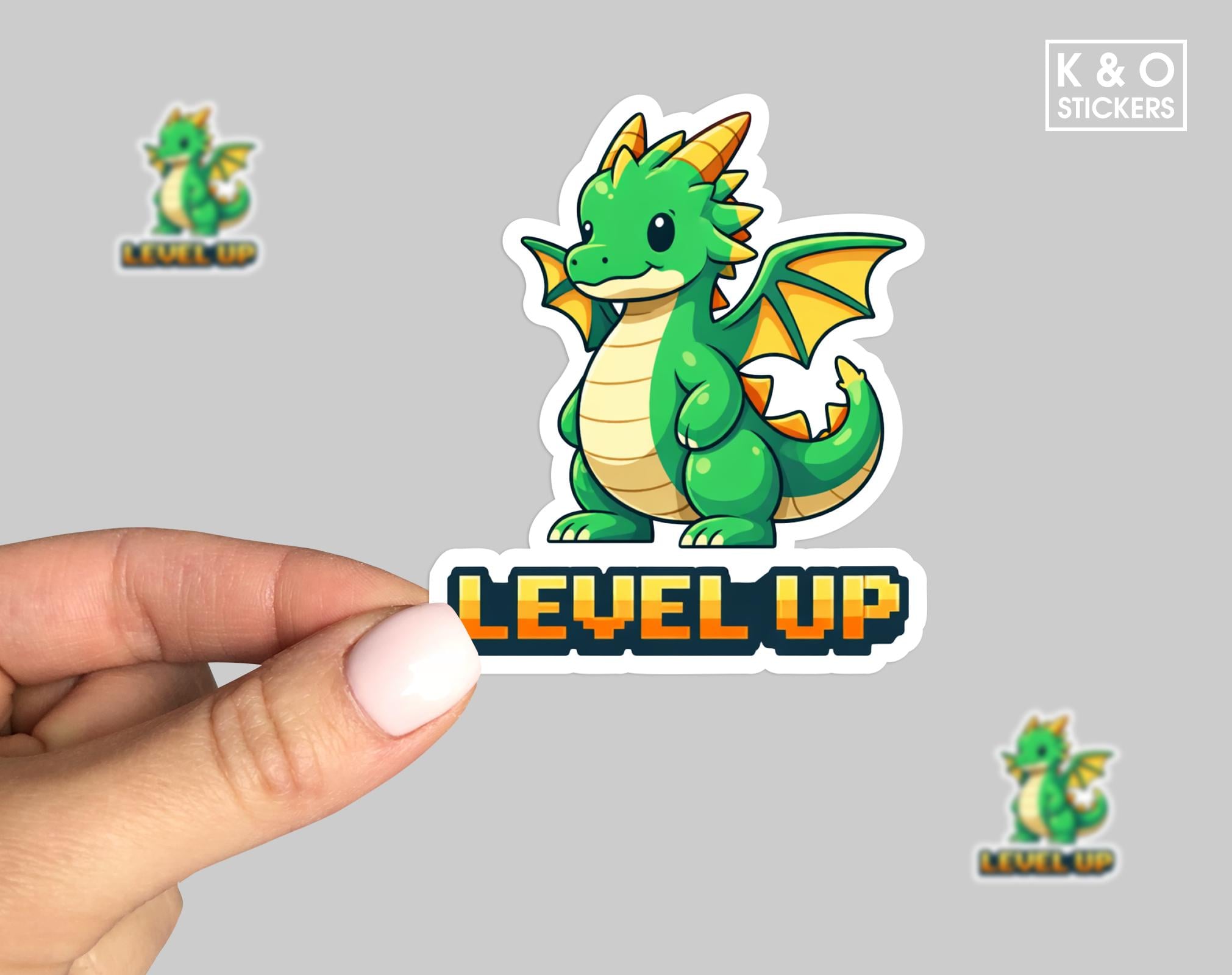 Level Two Cute Cute Dragon Level up Sticker – Gamer Fantasy Vinyl Decal - Etsy