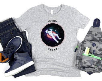 I Need My Space / Youth T-Shirt / Space Theme / Astronauta / Floating / Outer Space / Among The Stars /