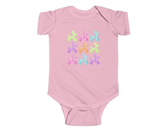 Body da neonato in jersey fine con animali a palloncino