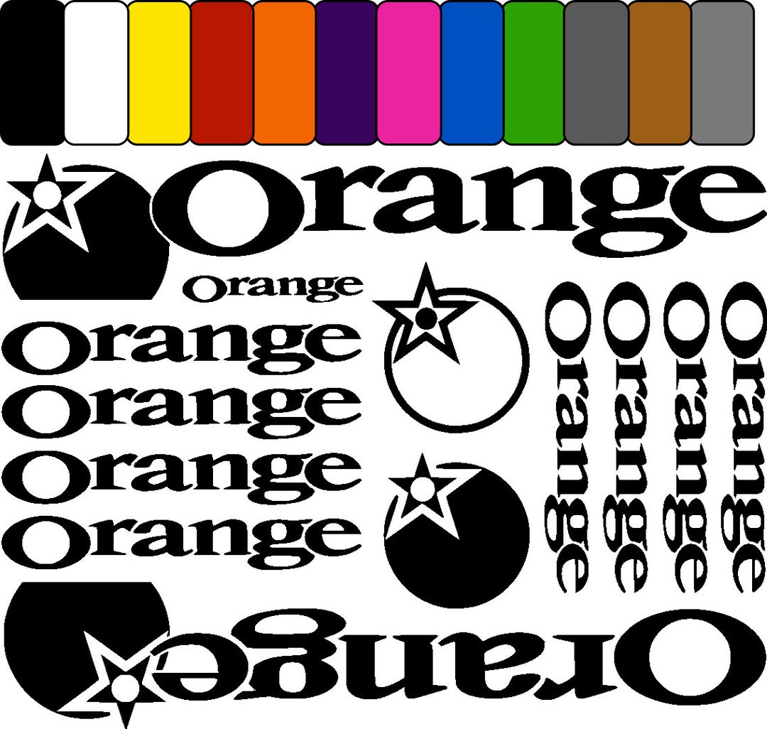 Fahrrad DEKOR Satz Aufkleber Rahmen Schriftzug Sticker orange schwarz, 6,99  €